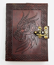 Celtic Dragon Leather Embossed Journal